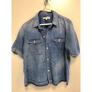 Madewell Frayed Hem Chambray Shirt